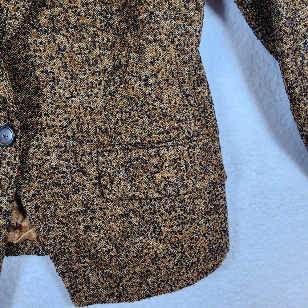 Linda Allard Ellen Tracy Women Wool Blend Blazer Sz 14 Textured Brown Old Money - Picture 6 of 10